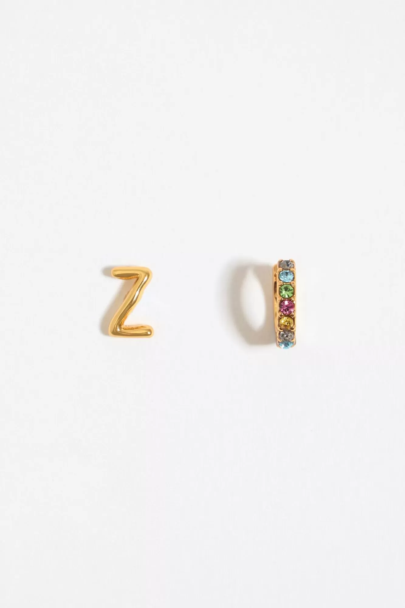 BIMBA Y LOLA Pendientes Letra Z Y Aro Mini Cristales Multicolores Discount