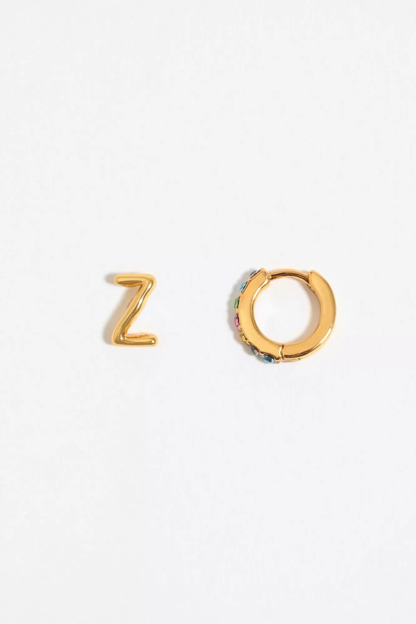 BIMBA Y LOLA Pendientes Letra Z Y Aro Mini Cristales Multicolores Discount