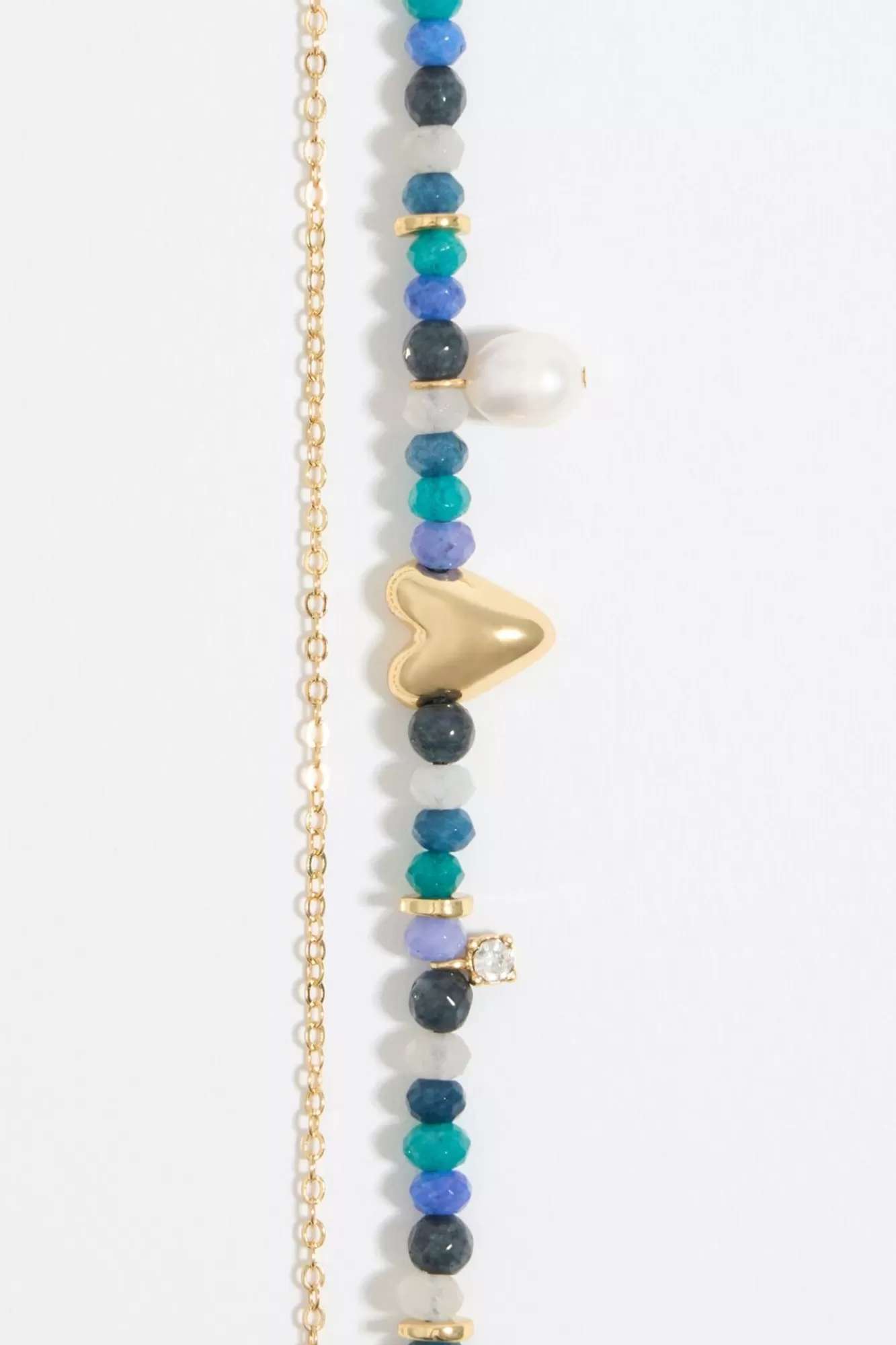 BIMBA Y LOLA Pulsera Doble Piedras Multicolores Y Cadena Dorada Outlet