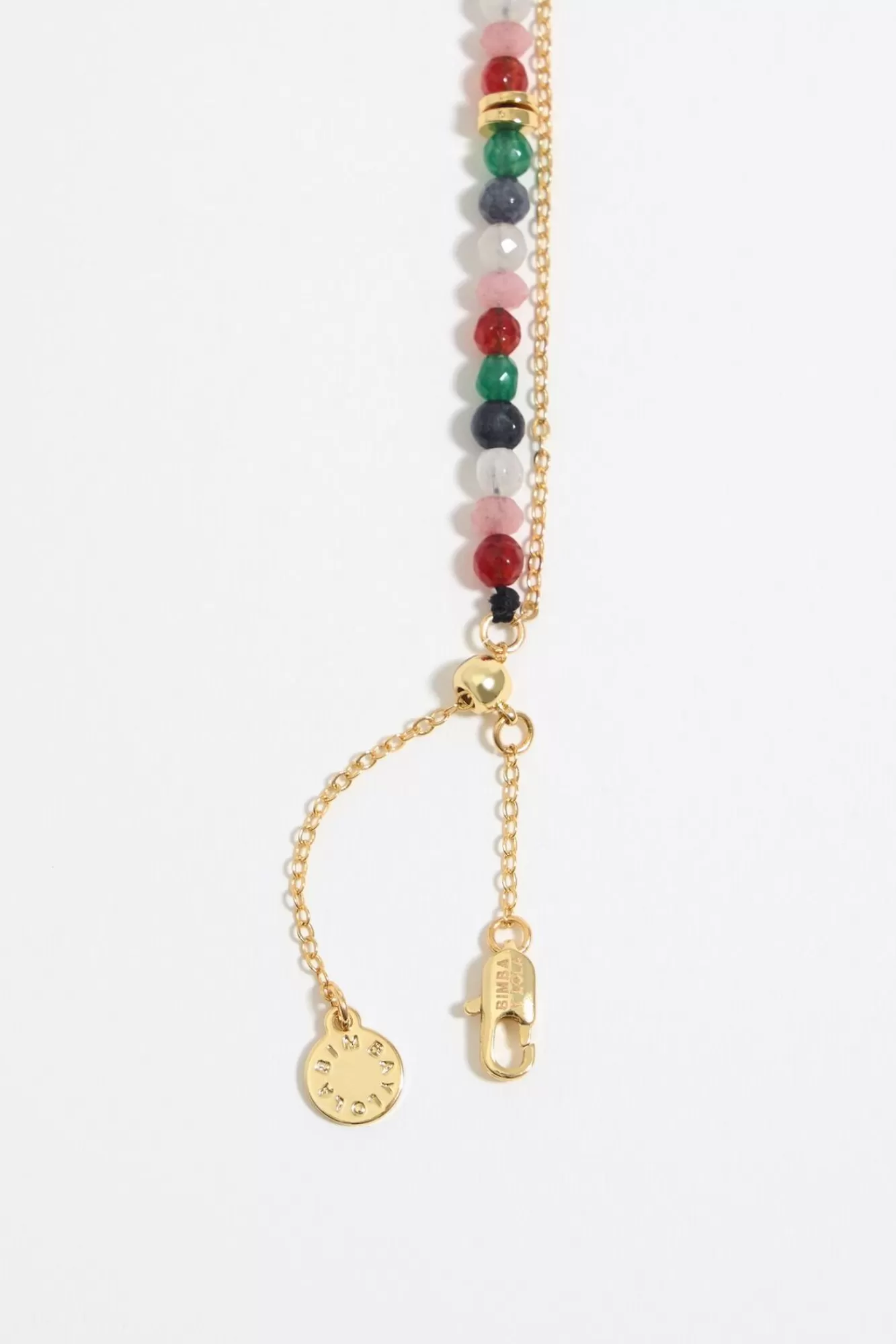 BIMBA Y LOLA Pulsera Doble Piedras Multicolores Y Cadena Dorada Discount