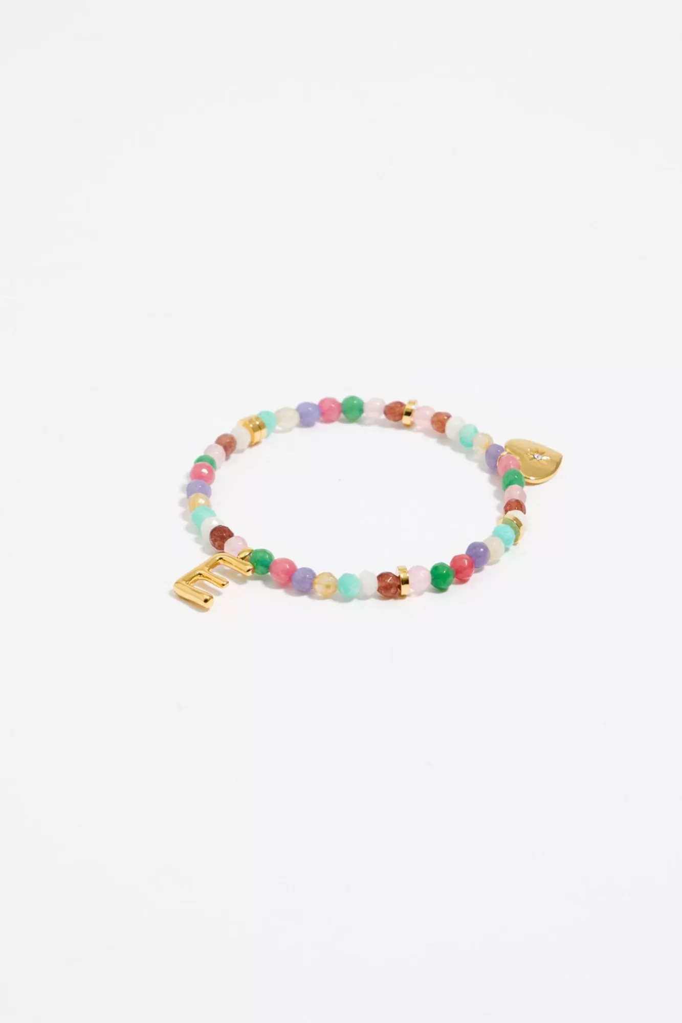 BIMBA Y LOLA Pulsera Letra E Piedras Multicolores Flash Sale