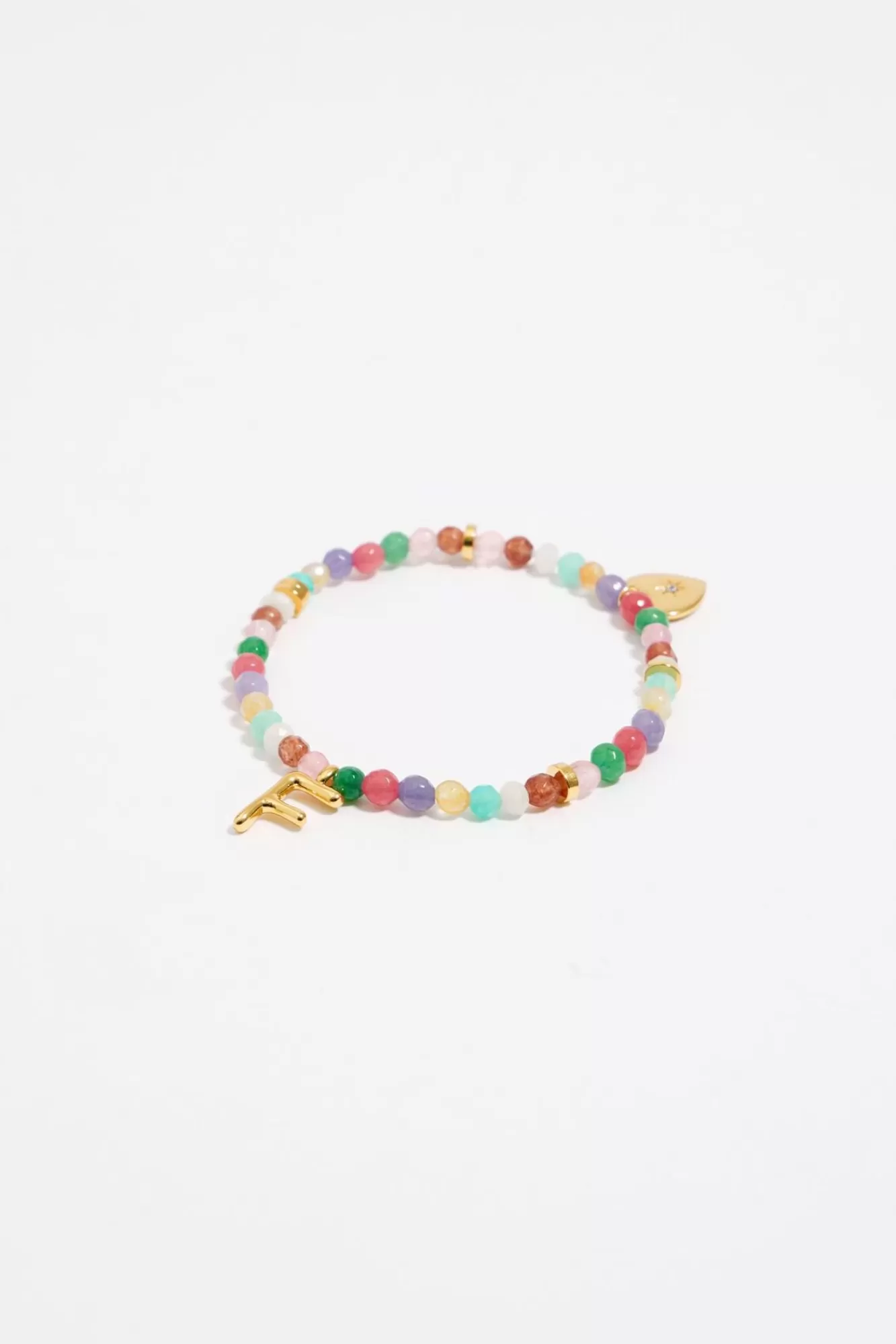 BIMBA Y LOLA Pulsera Letra F Piedras Multicolores Cheap