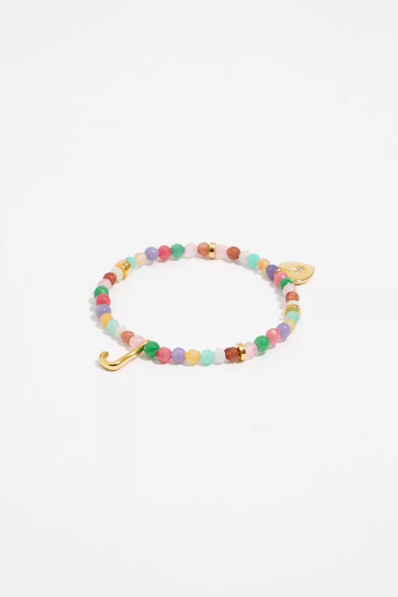 BIMBA Y LOLA Pulsera Letra J Piedras Multicolores Outlet