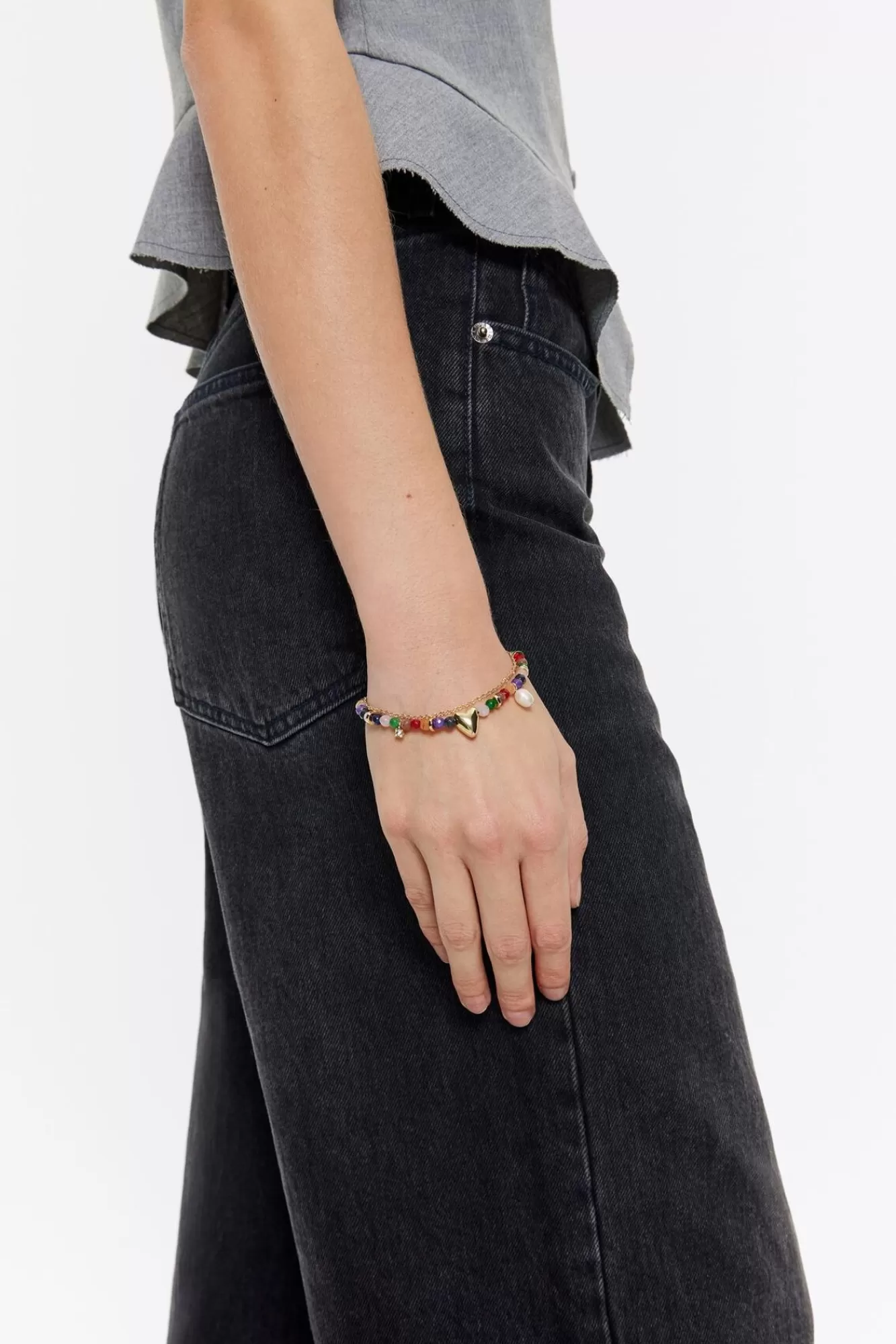 BIMBA Y LOLA Pulsera Piedras Y Corazon Dorada Cheap