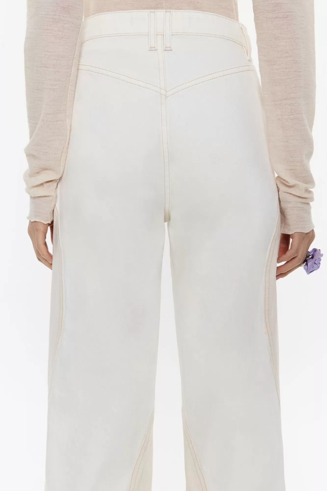 BIMBA Y LOLA Straight Cropped - Vaquero Alto Bicolor Crudo Outlet